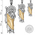 Two-Tone White and Yellow Gold St. Jude CZ Pendant (S/M/L)
