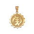 Gold African Adinkra Gye Nyame Medallion Pendant Necklace