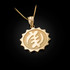 Gold African Adinkra Gye Nyame Medallion Pendant Necklace