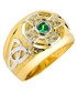Two-Tone Gold Men's Celtic Birthstone Ring