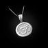 White Gold Om Medallion Charm Necklace