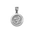 White Gold Om Medallion Charm Necklace
