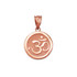 Rose Gold Om Medallion Charm Necklace
