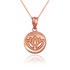 Rose Gold Lotus Medallion Charm Necklace