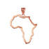 Rose Gold Africa Open Design Pendant Necklace