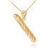 Solid Yellow Gold Cigar Pendant Necklace