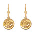 14K Yellow Gold Lotus Leverback Earrings