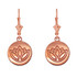 14K Rose Gold Lotus Leverback Earrings