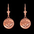 14K Rose Gold Lotus Leverback Earrings