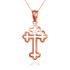 Rose Gold Christian Apostolic Open Cross Pendant Necklace