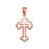 Rose Gold Christian Apostolic Open Cross Pendant Necklace