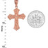 Rose Gold Christian Passion Diamond Cross Pendant Necklace