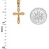 Yellow Gold Crucifix Cross Diamond Charm Necklace