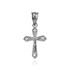 White Gold Crucifix Cross Diamond Charm Necklace