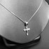 White Gold Crucifix Cross Diamond Charm Necklace