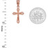 Rose Gold Crucifix Cross Diamond Charm Necklace