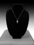 White Gold Fleur de lis Cross Religious Pendant Necklace