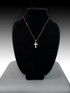 Rose Gold Fleur de lis Cross Religious Pendant Necklace