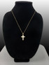 Yellow Gold Floral Cross Pendant Necklace
