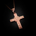 Rose Gold Floral Cross Pendant Necklace