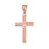 Rose Gold Latin Cross Religious Pendant Necklace
