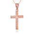 Rose Gold Latin Cross Religious Pendant Necklace