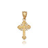 Yellow Gold Filigree Cross Charm Necklace
