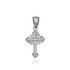 White Gold Filigree Cross Charm Necklace