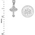 White Gold Filigree Cross Charm Necklace