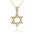Yellow Gold Star of David Charm Necklace