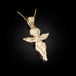 Polished Yellow Gold Angel Pendant Necklace