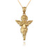 Polished Yellow Gold Angel Pendant Necklace