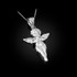 Polished White Gold Angel Pendant Necklace