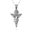 Polished White Gold Angel Pendant Necklace