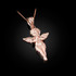 Polished Rose Gold Angel Pendant Necklace