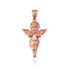 Polished Rose Gold Angel Pendant Necklace