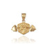 Yellow Gold Hand Weightlifting Dumbbell Pendant Necklace