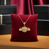 Yellow Gold Hand Weightlifting Dumbbell Pendant Necklace