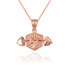 Rose Gold Hand Weightlifting Dumbbell Pendant Necklace