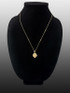 Polished Yellow Gold Moon and Sun Face Celestial Pendant Necklace