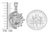 Polished White Gold Moon and Sun Face Celestial Pendant Necklace