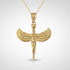 Yellow Gold Isis Egyptian Goddess Pendant Necklace