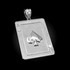 White Gold Ace of Spades Poker Card Hip Hop Pendant
