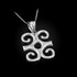 White Gold Adinkra Dwennimmen African Pendant Necklace