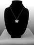 White Gold Filigree Butterfly Midsize Pendant Necklace