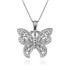 White Gold Filigree Butterfly Midsize Pendant Necklace