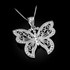 White Gold Filigree Butterfly Midsize Pendant Necklace