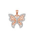 Rose Gold Filigree Butterfly Midsize Pendant Necklace