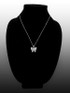 White Gold Filigree Butterfly Charm Necklace