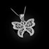 White Gold Filigree Butterfly Charm Necklace